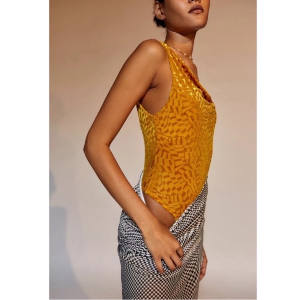 Urban Outfitters Yellow Patterned Bodysuit